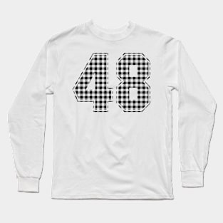 Plaid Number - 48 - Dark Long Sleeve T-Shirt